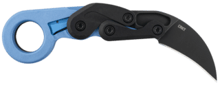 CRKT Provoke First Responder Folding Karambit Knife in Blue Grivory has a 2.47" blade